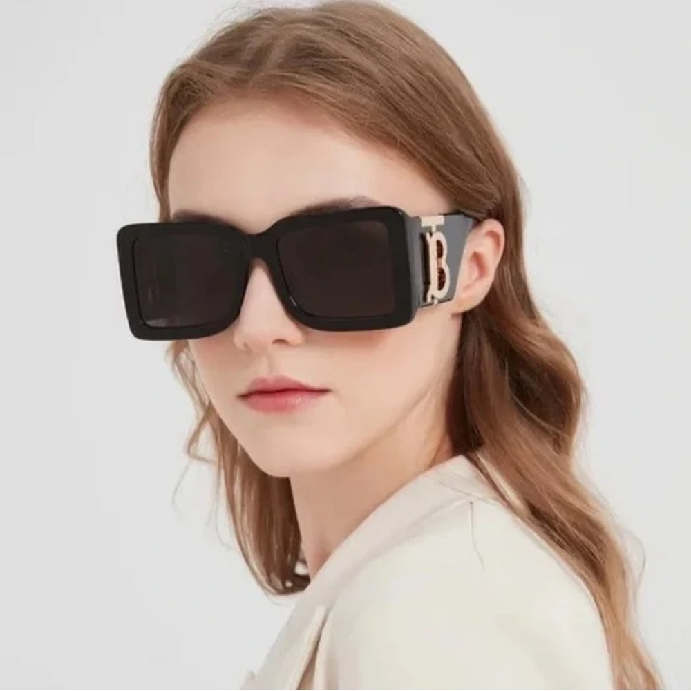 Burberry Black Sunglasses with Gold Logo